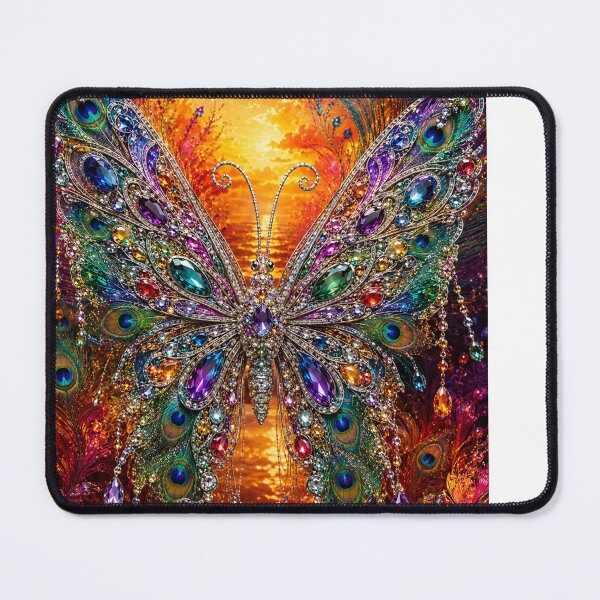 Item preview, Jeweled Peacock Butterfly Sunset Gemstone Design designed and sold by Extremeallie.