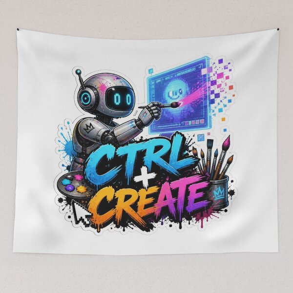 Item preview, CTRL + CREATE Graffiti Sticker PNG | Programmer Coding Aesthetic | Creative Developer Tech Art | AI Coding Laptop Vinyl Decal designed and sold by Stylestickers55.