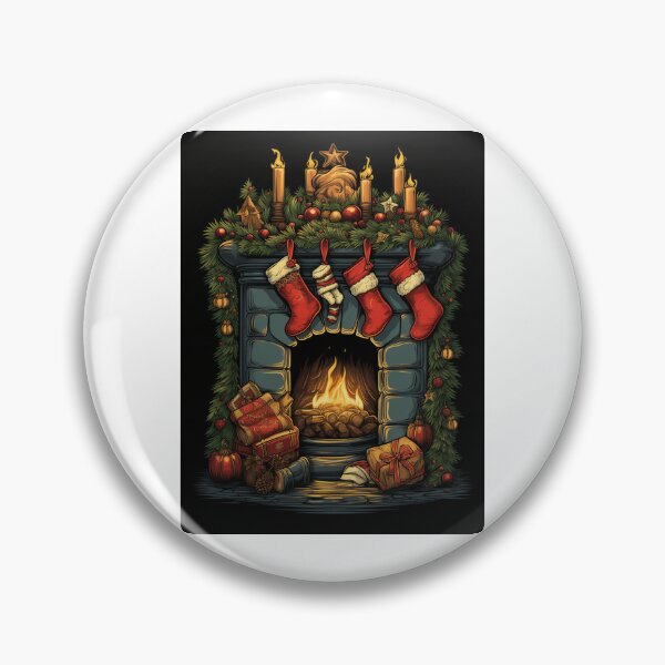 Item preview, Cozy Christmas Fireplace with Festive Stockings and Holiday designed and sold by williemmargol12.