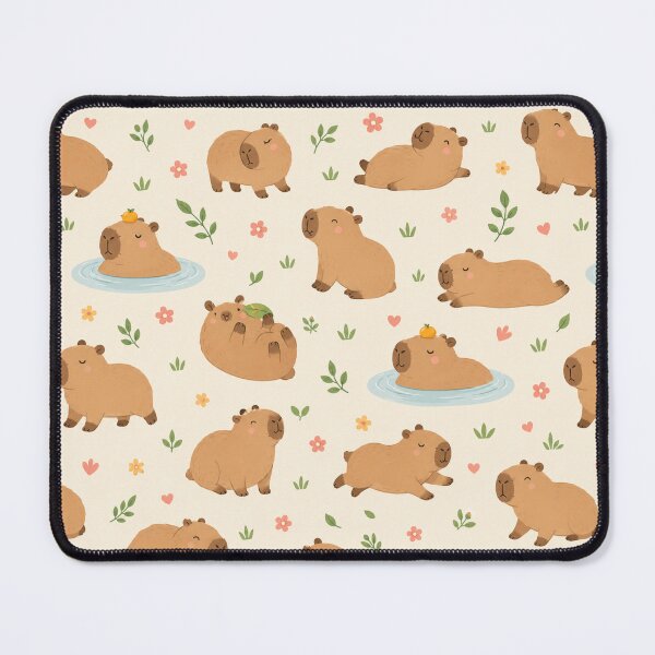 Item preview, Funny capybaras and floral pattern designed and sold by Nolan6.