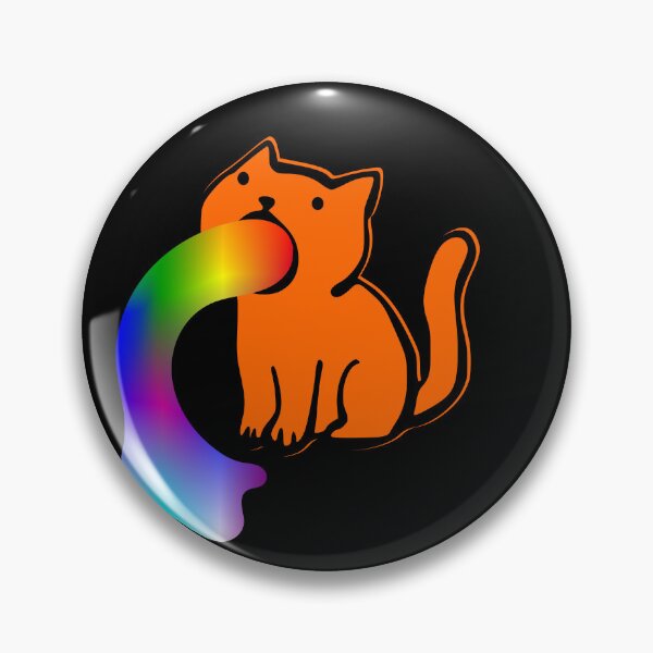 Item preview, Derpy Orange Cat Sic Puking Rainbow designed and sold by RubberBandBall.