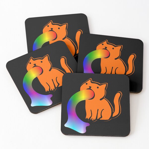 Item preview, Derpy Orange Cat Sic Puking Rainbow designed and sold by RubberBandBall.