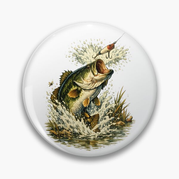 Item preview, Explosive attack of the largemouth bass on the surface designed and sold by Daily Quirk.