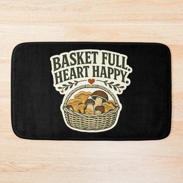 Item preview, Vintage Mushroom Foraging Basket Illustration designed and sold by OddHobbyClub.