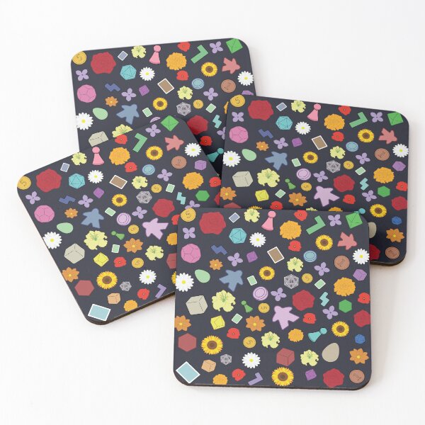 Item preview, Board Game Floral Pattern | Meeples, Dice, Cards & Game Pieces on Blue designed and sold by Hallowed Artistry.