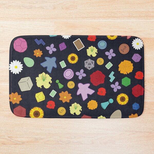 Item preview, Board Game Floral Pattern | Meeples, Dice, Cards & Game Pieces on Blue designed and sold by Hallowed Artistry.