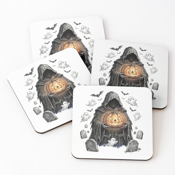 Item preview, Grim Reaper with Glowing Pumpkin Halloween Art designed and sold by BloopyWorks.