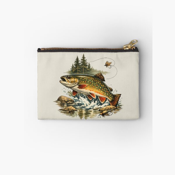 Item preview, Mountain stream trout with pine reflections designed and sold by Daily Quirk.