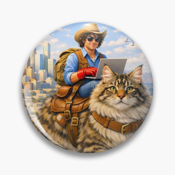 Item preview, Travelling Coder Riding a Giant Cat designed and sold by m-y-A-I-A-R-T-.