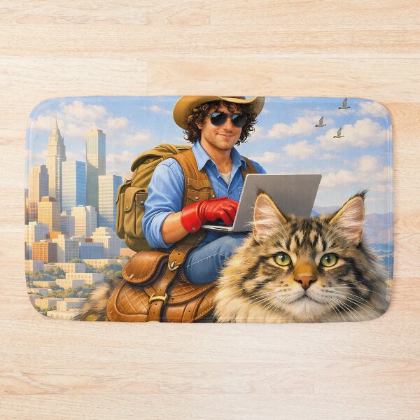 Item preview, Travelling Coder Riding a Giant Cat designed and sold by m-y-A-I-A-R-T-.