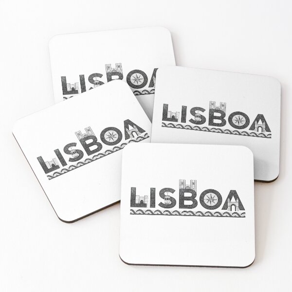 Item preview, Lisbon Portugal Calçada Portuguesa Black and White Typography designed and sold by Paulo Costa Dias.
