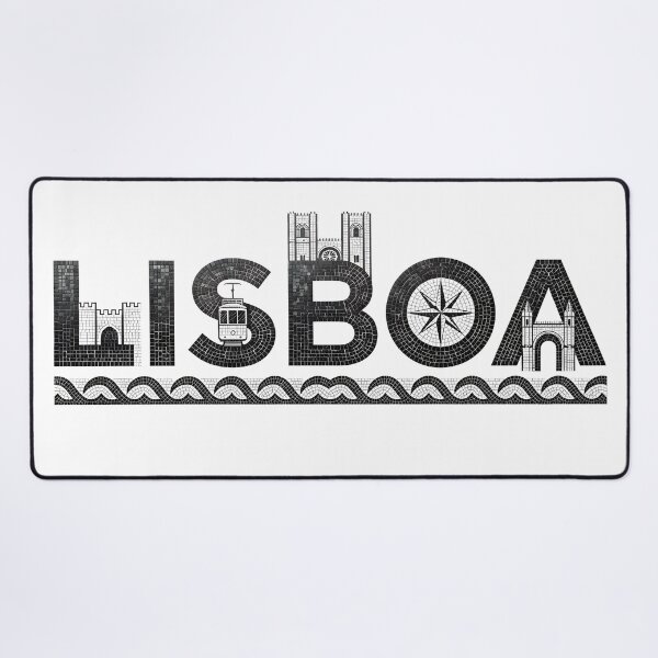 Item preview, Lisbon Portugal Calçada Portuguesa Black and White Typography designed and sold by Paulo Costa Dias.