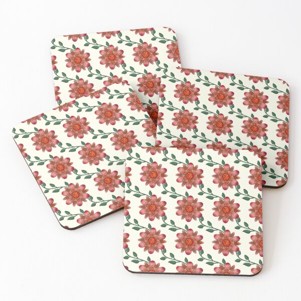 Item preview,  Elegant Coral Floral Pattern | Vintage Red Flowers with Green Leaves | Botanical Seamless Design designed and sold by HopeAndHustle.