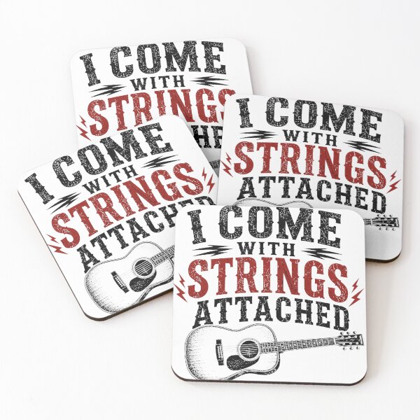 Item preview, I Come With Strings Attached T-Shirt | Funny Acoustic Guitar Musician Tee designed and sold by Danny's Tees.