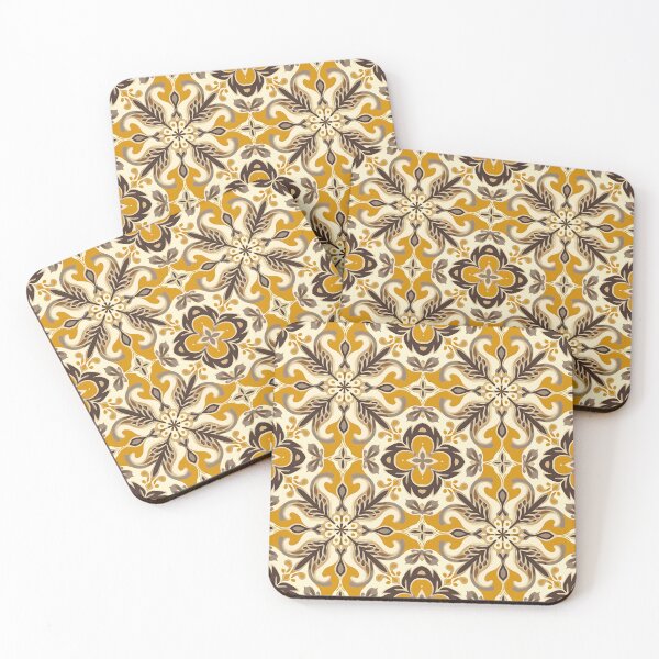 Item preview, Boho Pattern in Mustard Yellow and Cream designed and sold by pASob-dESIGN.