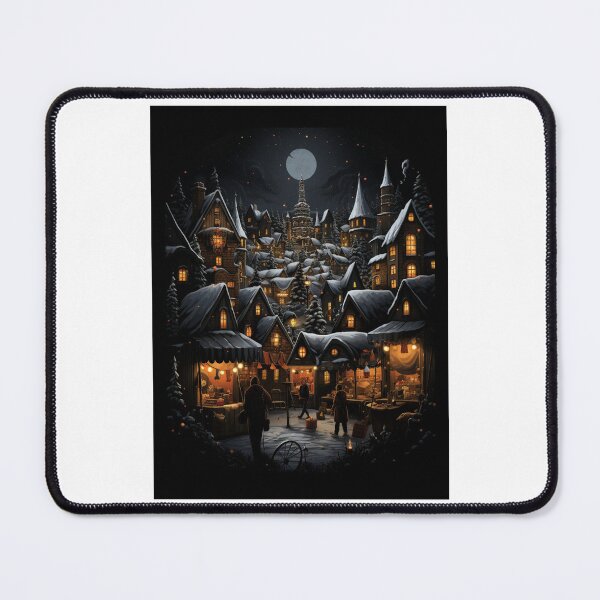 Item preview, Moonlit Christmas Village with Cozy Holiday designed and sold by williemmargol12.