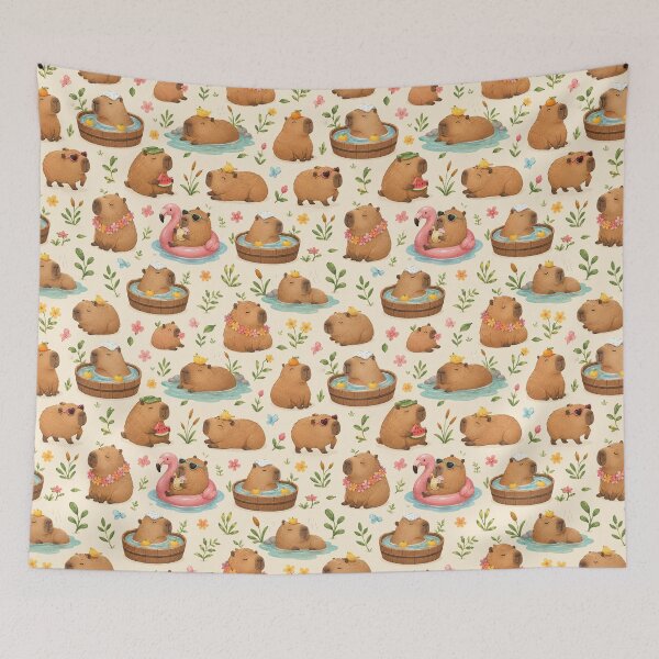 Item preview, Funny capybaras seamless pattern designed and sold by Nolan6.