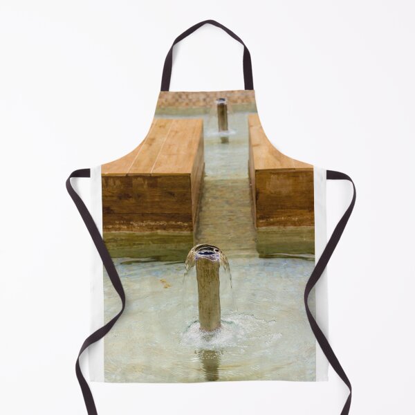 Item preview, Tranquil Water Fountain With Wooden Platforms and Gentle Bubbling Jets in Shallow Pool designed and sold by Nmallia.