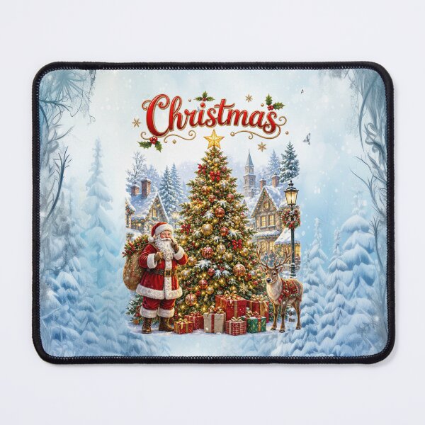 Item preview, Vintage Christmas Village with Santa & Glowing Christmas Tree designed and sold by MysticOzzy.