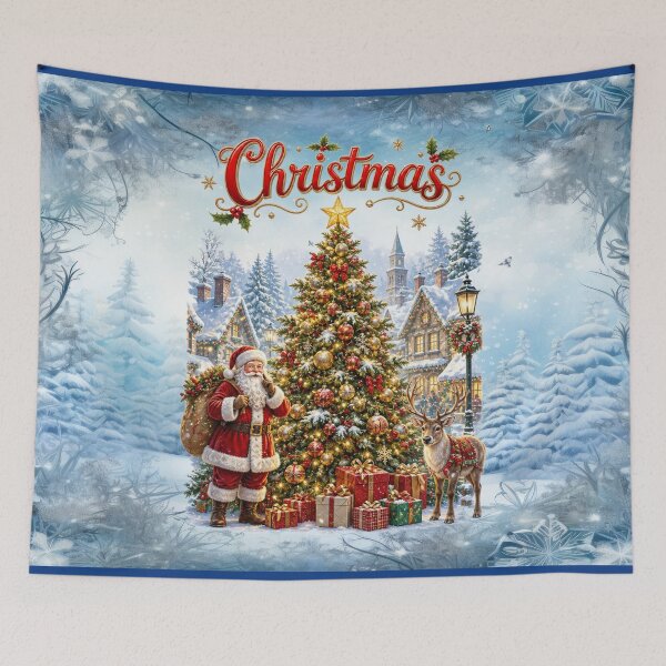 Item preview, Vintage Christmas Village with Santa & Glowing Christmas Tree designed and sold by MysticOzzy.
