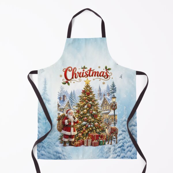 Item preview, Vintage Christmas Village with Santa & Glowing Christmas Tree designed and sold by MysticOzzy.