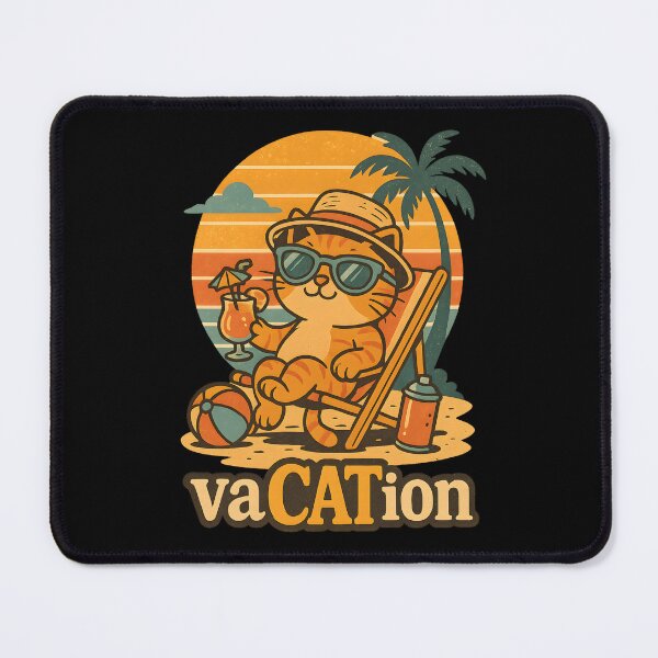 Item preview, vaCATion – Funny Vacation Cat Shirt with Beach Sunset for Cat Lovers designed and sold by SVALANART.