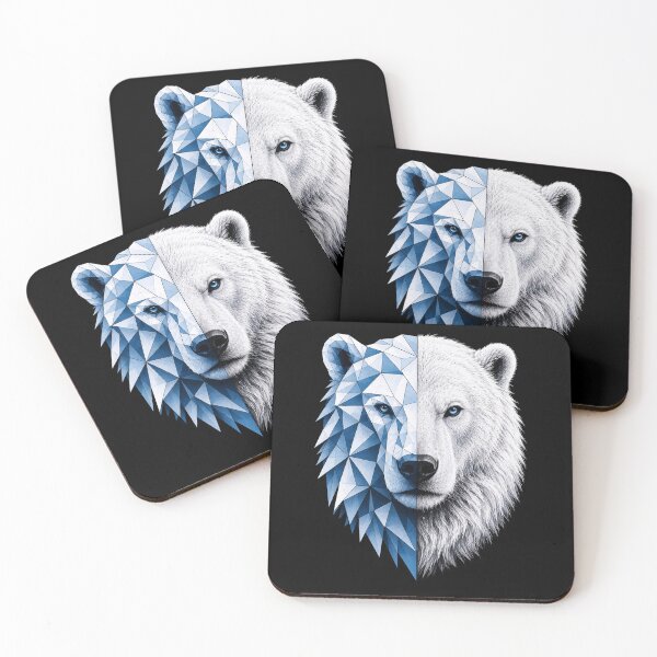 Item preview, Half Low Poly Polar Bear Portrait designed and sold by VeltrixaDesigns.