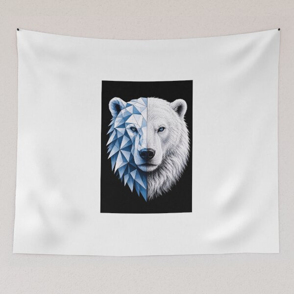 Item preview, Half Low Poly Polar Bear Portrait designed and sold by VeltrixaDesigns.