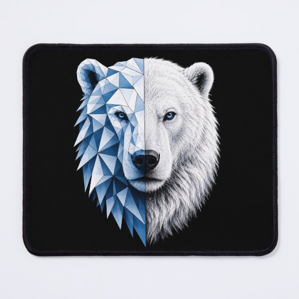 Item preview, Half Low Poly Polar Bear Portrait designed and sold by VeltrixaDesigns.