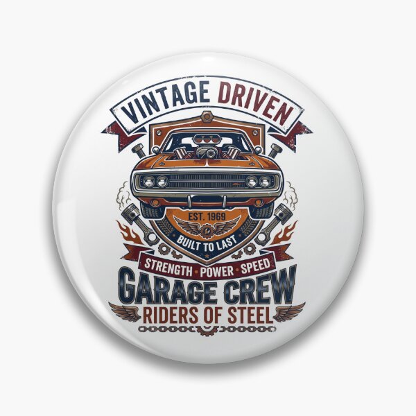 Item preview, Vintage Driven 1969 Muscle Car Garage Crew Mechanic Art designed and sold by rich-moda.