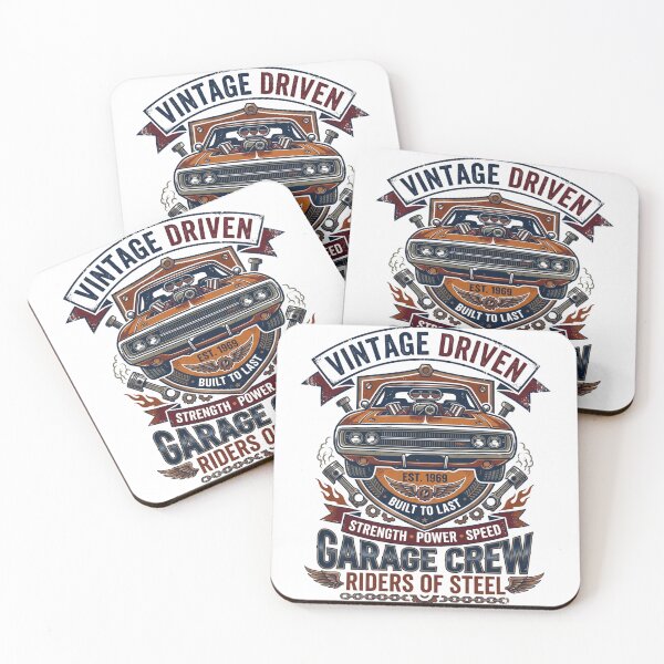 Item preview, Vintage Driven 1969 Muscle Car Garage Crew Mechanic Art designed and sold by rich-moda.