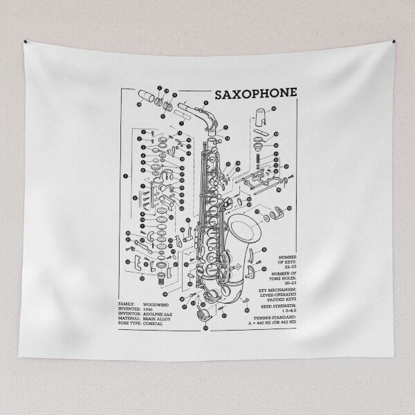 Item preview, Saxophonist Saxophone Player Reed Instrument Music Diagram designed and sold by GrandeDuc.