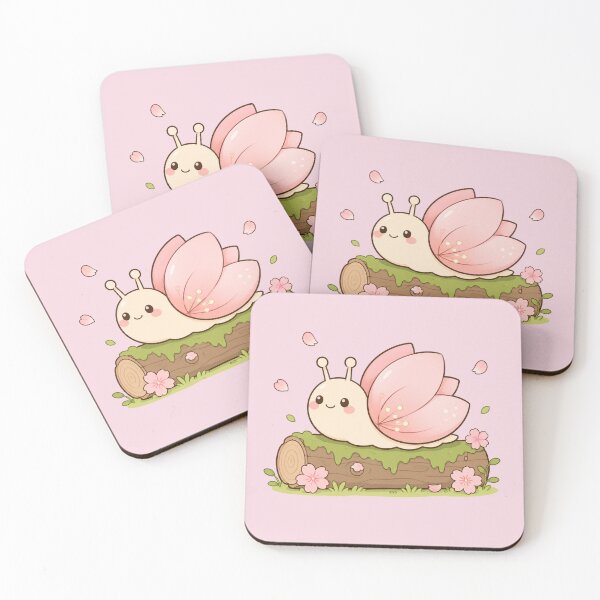 Item preview, Cute Pink Butterfly on Log Kawaii Chibi Illustration designed and sold by ZyloPrints.