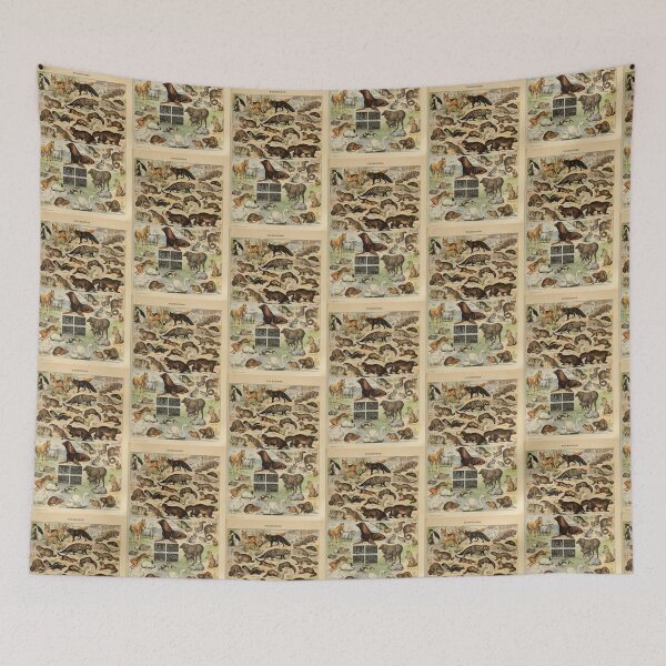 Item preview, Vintage Carnivores Wild Mammals Poster Adolphe Millot designed and sold by TeeARTHY.