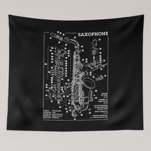 Item preview, Saxophonist Saxophone Player Reed Instrument Music Diagram designed and sold by GrandeDuc.