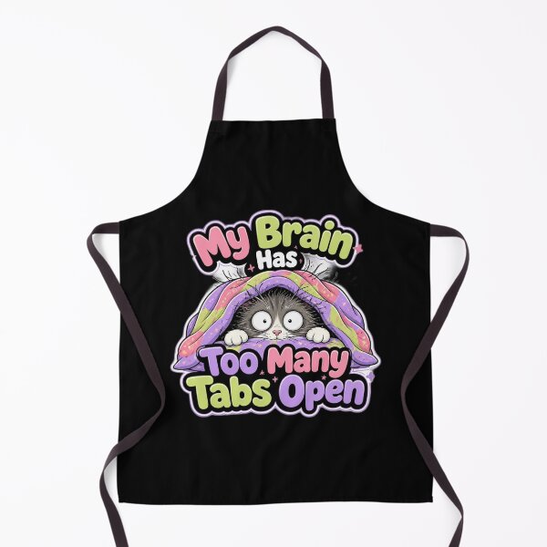 Item preview, My Brain Has Too Many Tabs Open Funny Cat Sticker designed and sold by Cat Meme Fund.