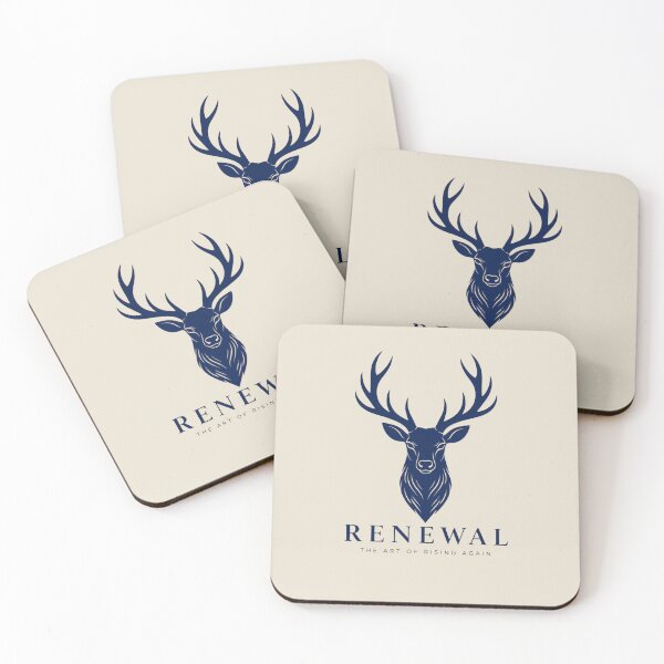 Item preview, Minimalist Stag Head Renewal Line Art Wellness Logo Design designed and sold by Panom Suavichien.