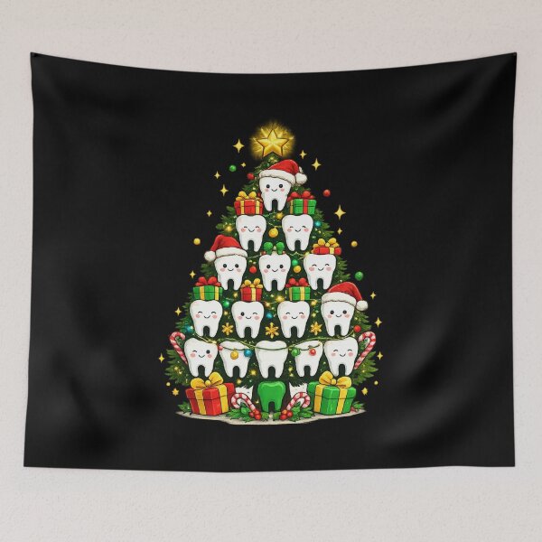 Item preview, Christmas Dentist Gift Cute Tooth Tree Art designed and sold by Corvoria.