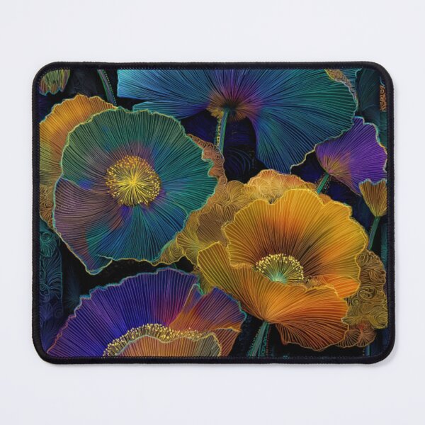 Item preview, Luminous Stained Glass Poppies | Colorful Botanical Floral Art Print designed and sold by GSizzle1.