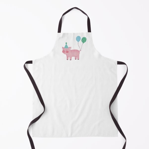Item preview, Cute Pink Pig with Party Hat and Balloons designed and sold by winterpumpkin.