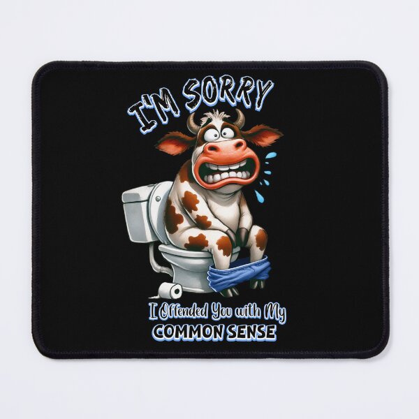 Item preview, Funny Cow on Toilet – Common Sense Sarcastic Quote designed and sold by Sed94.