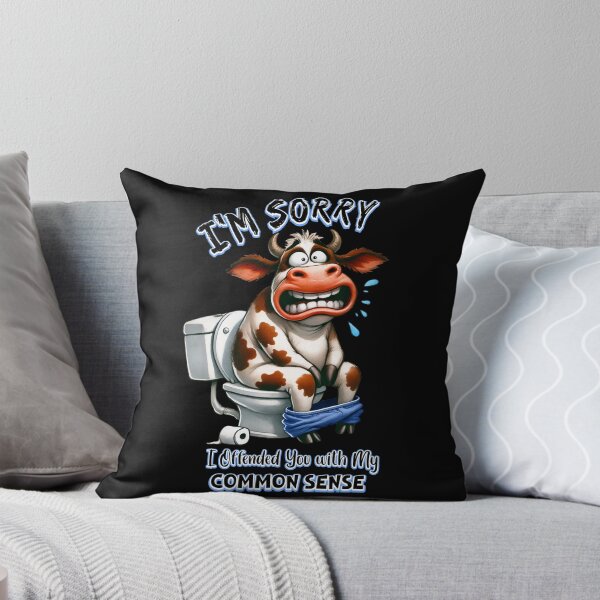 Item preview, Funny Cow on Toilet – Common Sense Sarcastic Quote designed and sold by Sed94.
