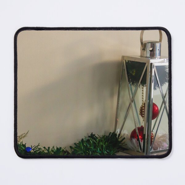 Item preview, Festive Christmas Lantern With Red Ornaments and Garland on a Mantel for Holiday Decor designed and sold by Nmallia.