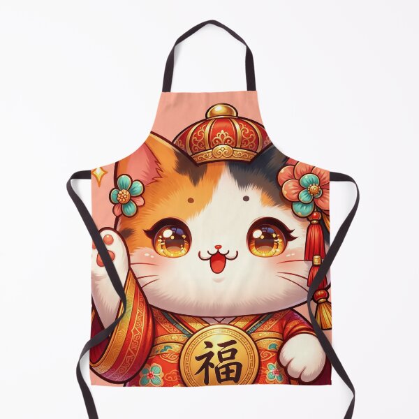 Item preview, Super Cute Lucky Cat Chinese New Year Hanfu Kawaii Festive Illustration designed and sold by MoqunaDesign.