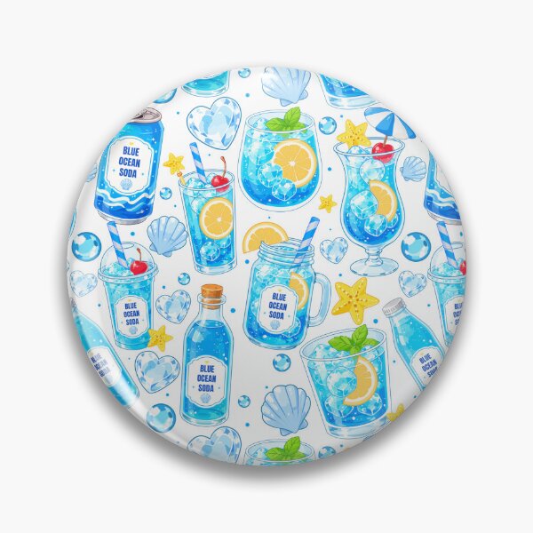 Item preview, Cute Blue Ocean Soda Seamless  designed and sold by KJackArtwork.