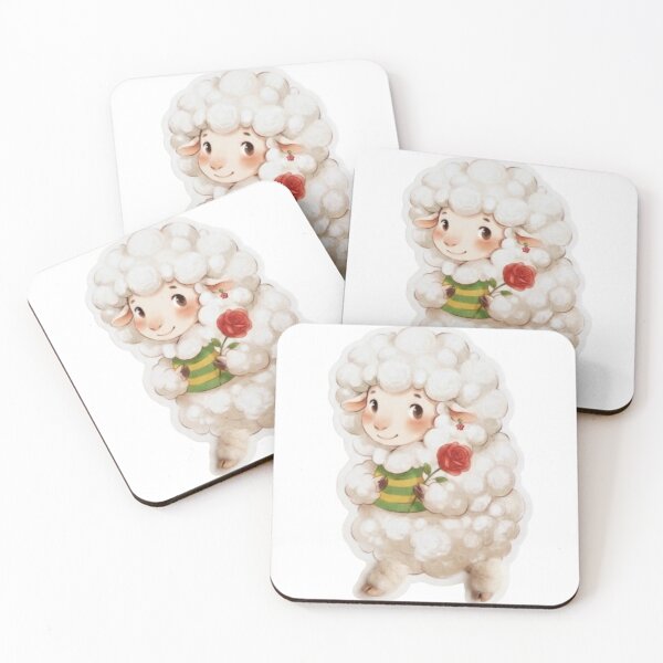 Item preview, Adorable Fluffy Sheep with Red Rose designed and sold by Snurly.