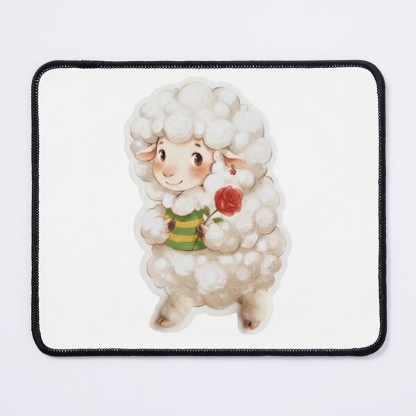 Item preview, Adorable Fluffy Sheep with Red Rose designed and sold by Snurly.