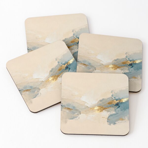 Item preview, Serene abstract waves with golden details designed and sold by paulrommer.
