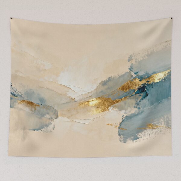 Item preview, Serene abstract waves with golden details designed and sold by paulrommer.