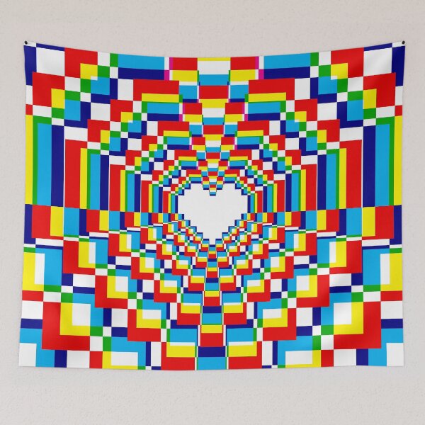 Item preview, Pixel Heart Kaleidoscope - CMYK 2 designed and sold by animinimal.